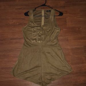 Tan velvet romper